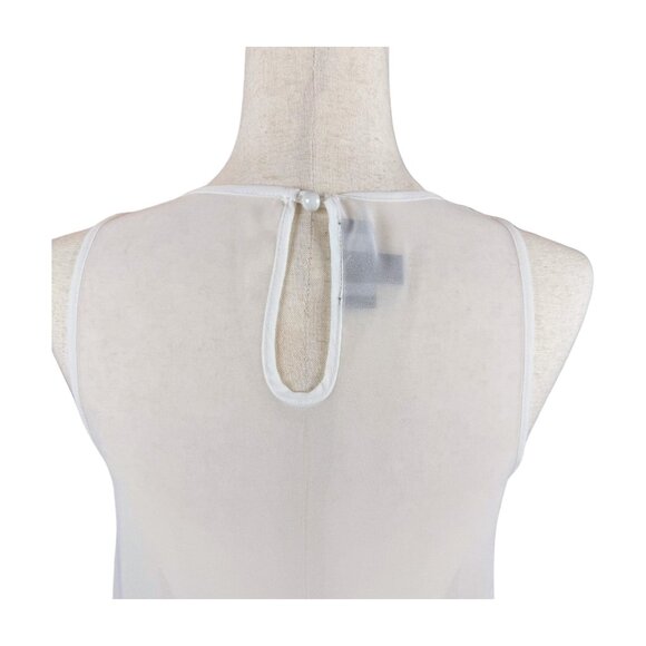 IZ BYER WHITE SLEEVELESS BLOUSE WITH BOW, SIZE M - Picture 5 of 5